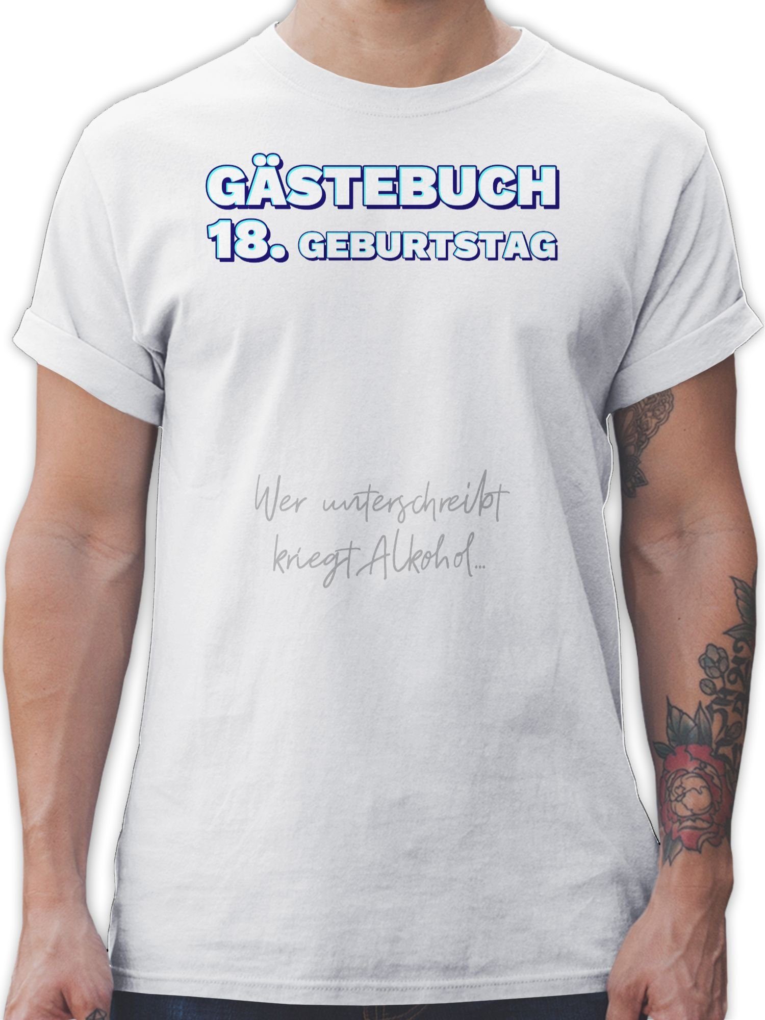 Shirtracer TShirt Gästebuch Achtzehnter Wer unterschreibt kriegt